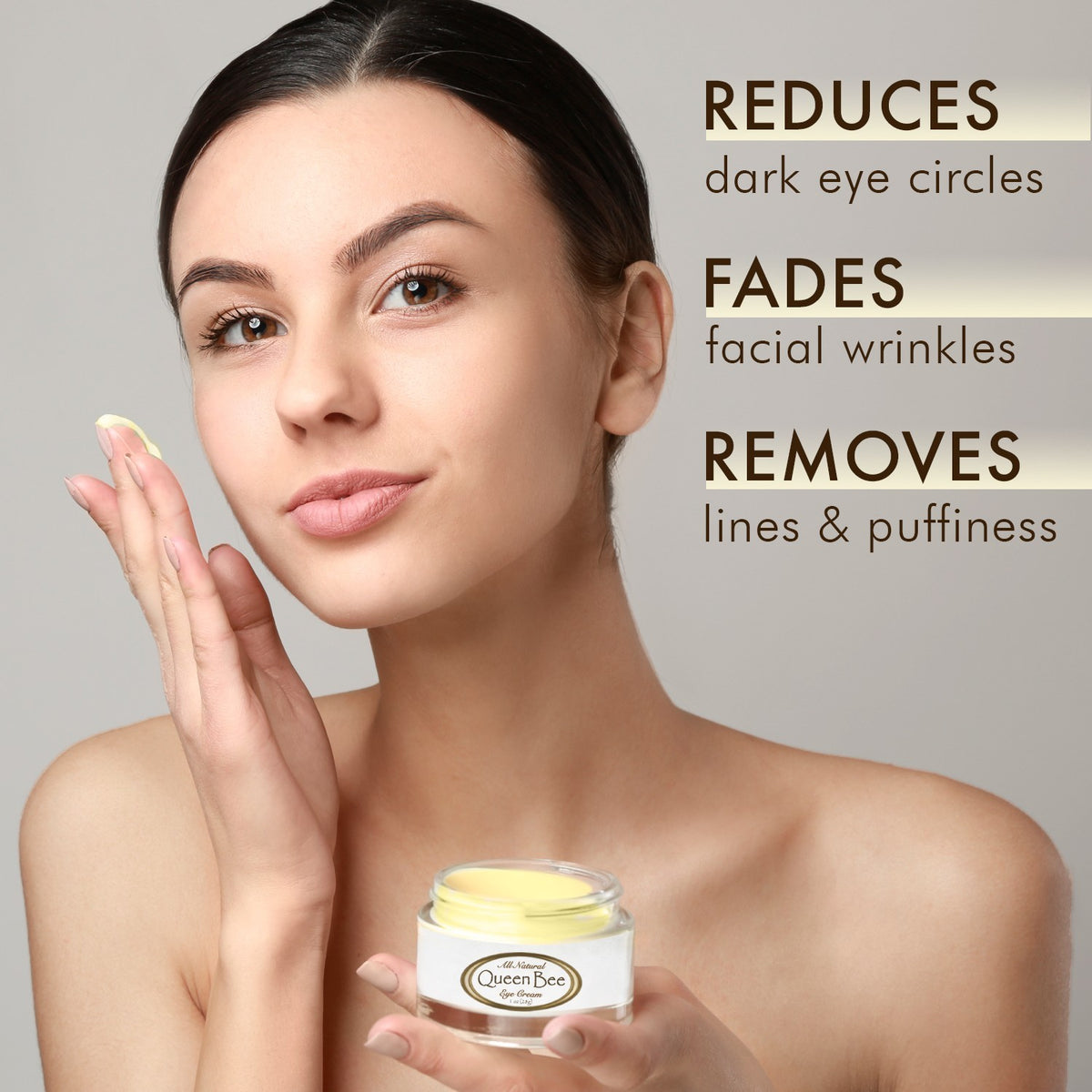 Organic Under Eye Cream for Dark Circles Wrinkles & Puffiness - Handmade 1oz