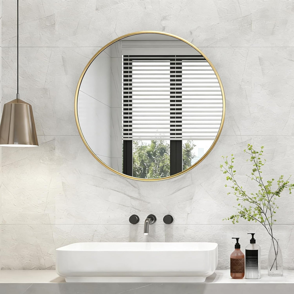 30 Inch Round Bathroom Wall Mirror – Circle Vanity Mirror, Unbranded