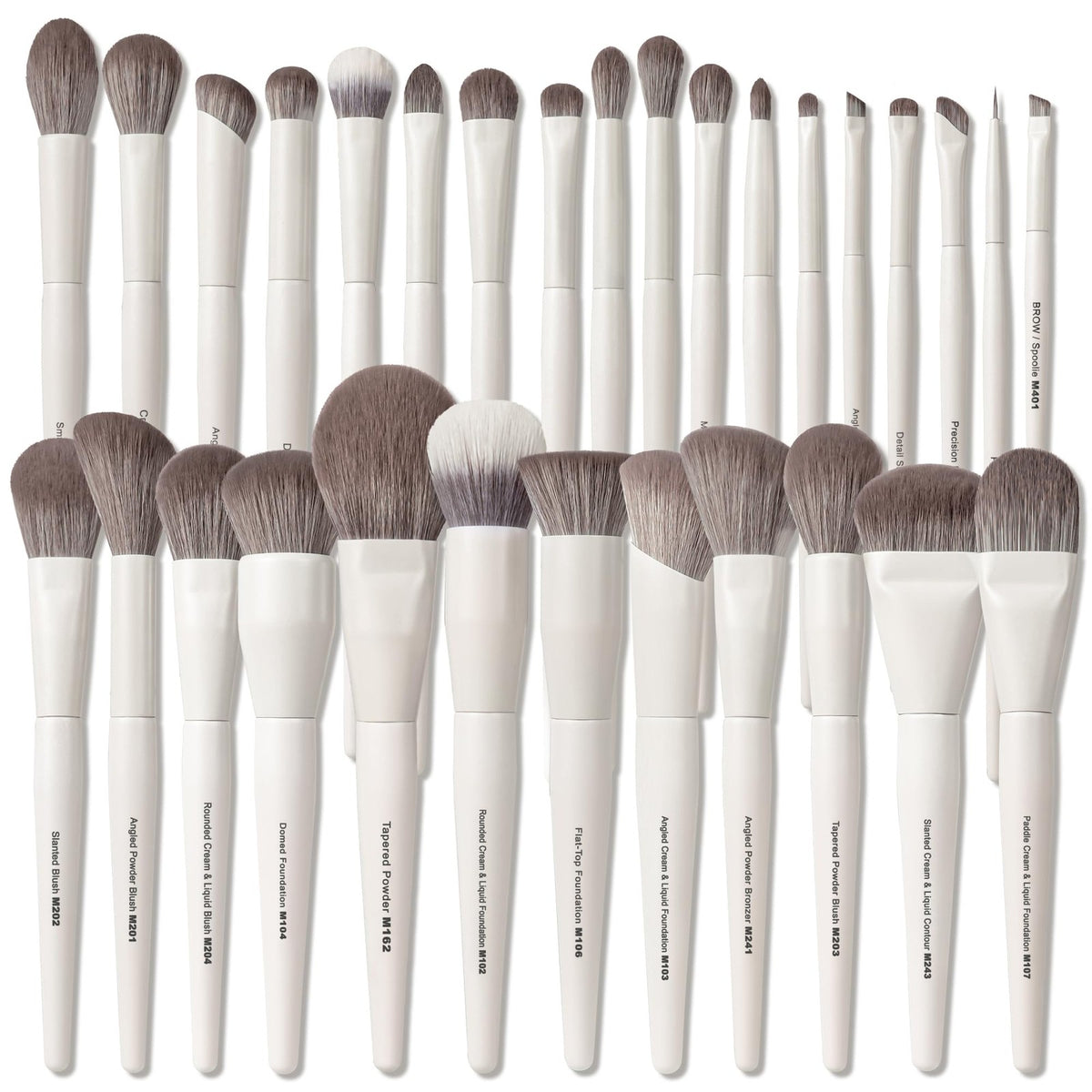 30 Pcs Professional Makeup Brush Set with Soft Synthetic Bristles and Elegant Wooden Handles