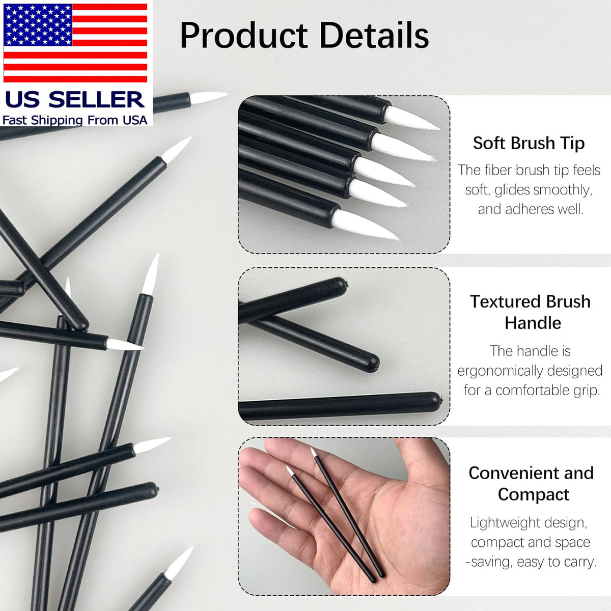Disposable Eyeliner Brushes 100PCS Soft Precision Makeup Tools