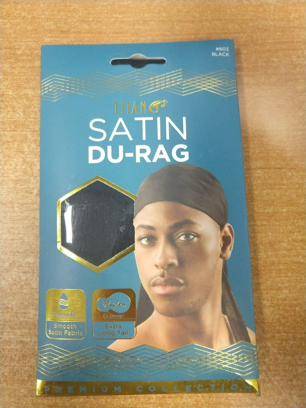 5 Pack: Titan Premium Collection Satin Du-Rag, Black, X-Long Tail 3A