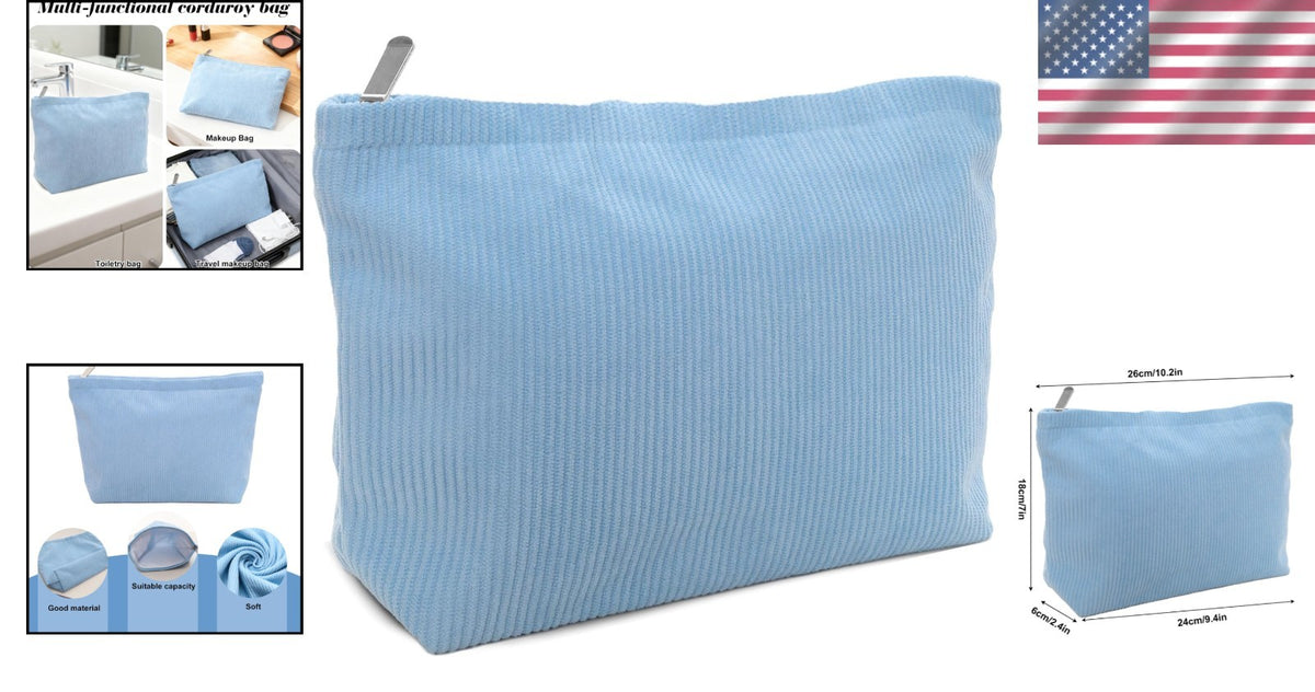 Large Capacity Reusable Makeup Organizer Bag - Lightweight Fabric, Travel & Storage