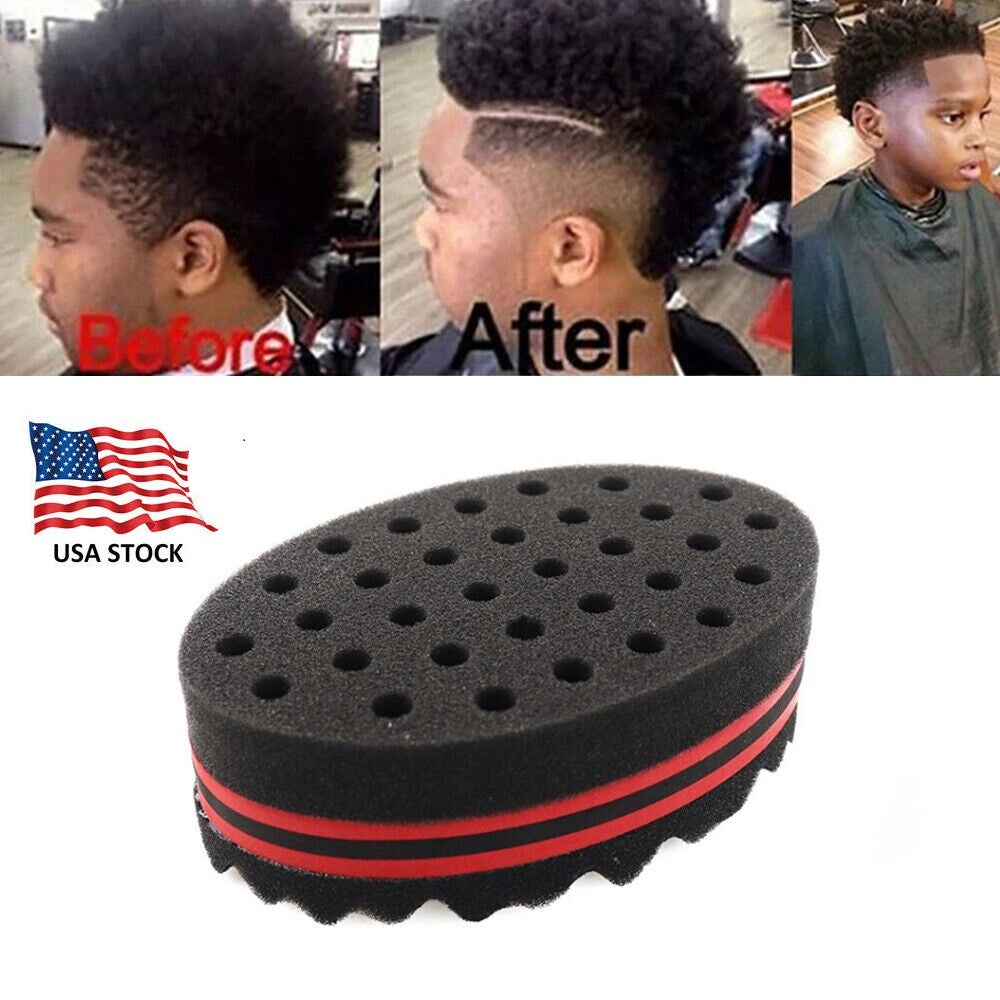 Double Side Hair Brush Sponge for Dreads Afro Locs Twist Curl Coil