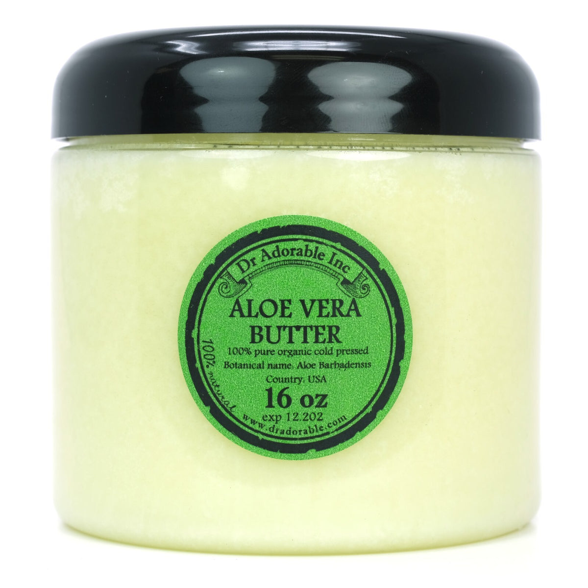 Organic Aloe Vera Butter - Cold Pressed, Multiple Sizes