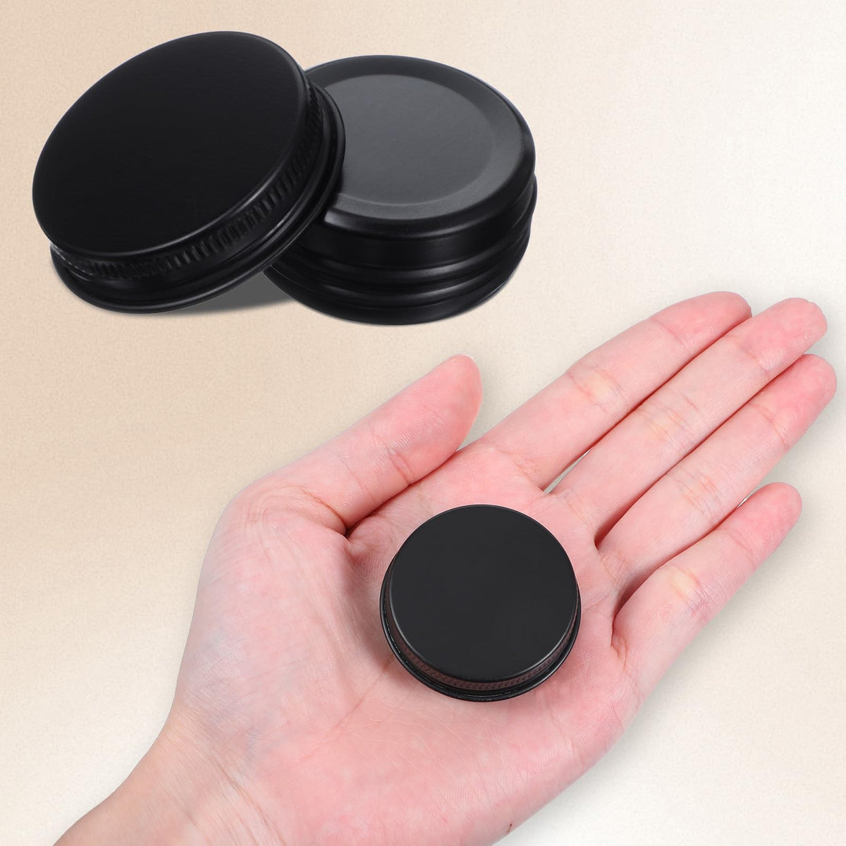 64 Pack 0.5 oz Lip Balm Tin Containers with Lids - Aluminum Round Storage Jars