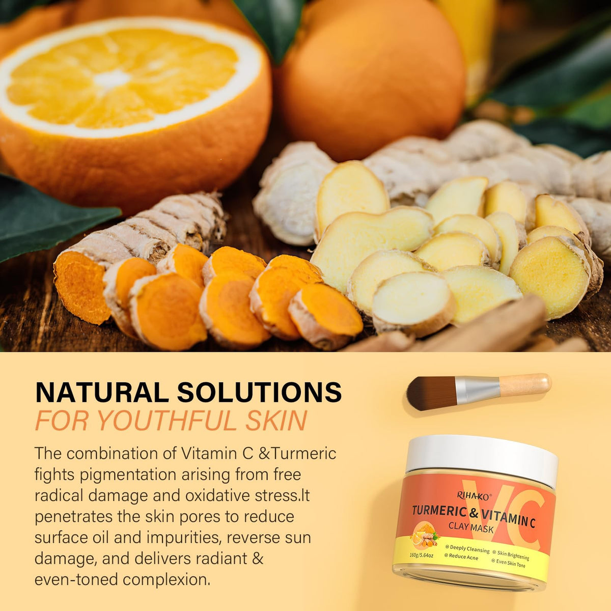 Turmeric Vitamin C Clay Face Mask - 5.63 oz