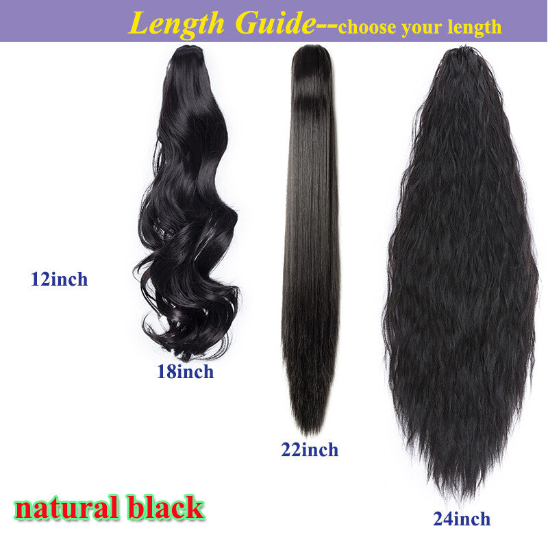 Thick Wavy Claw Clip Ponytail Hair Extension - Natural Look