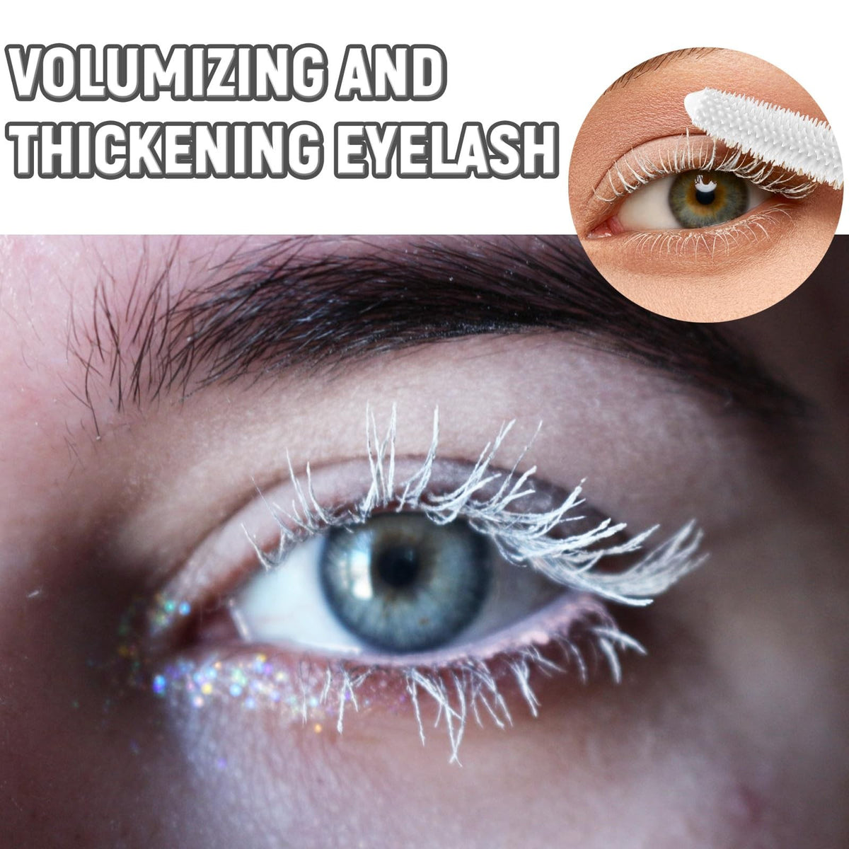 White Volumizing Waterproof Eyelash Primer for Length & Thickness