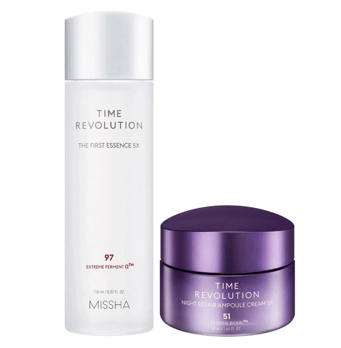 Missha First Essence Toner & Night Repair Ampoule Set - Skin Care