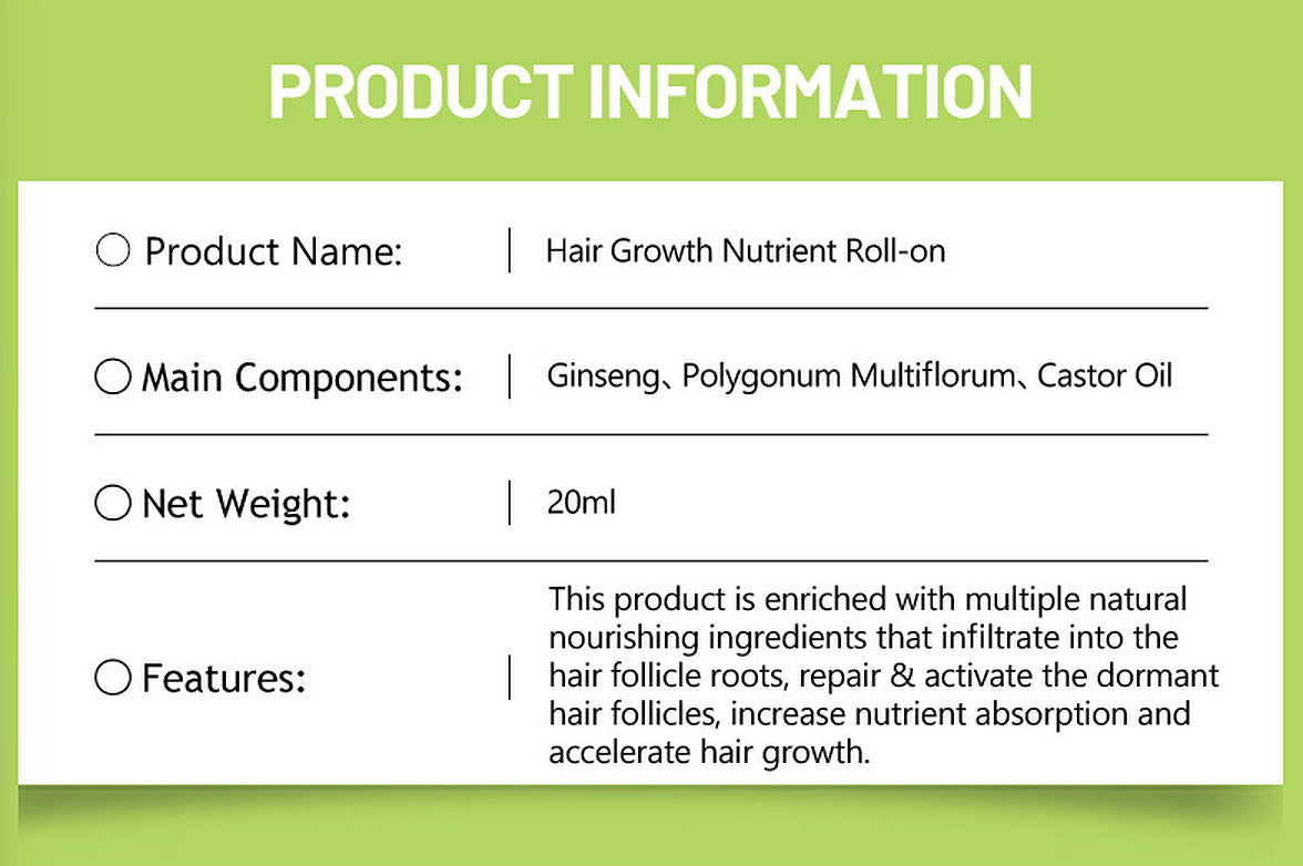 Hair Growth Oil with Ginseng & Castor Oil - 20ml Nourishing Hair Treatment