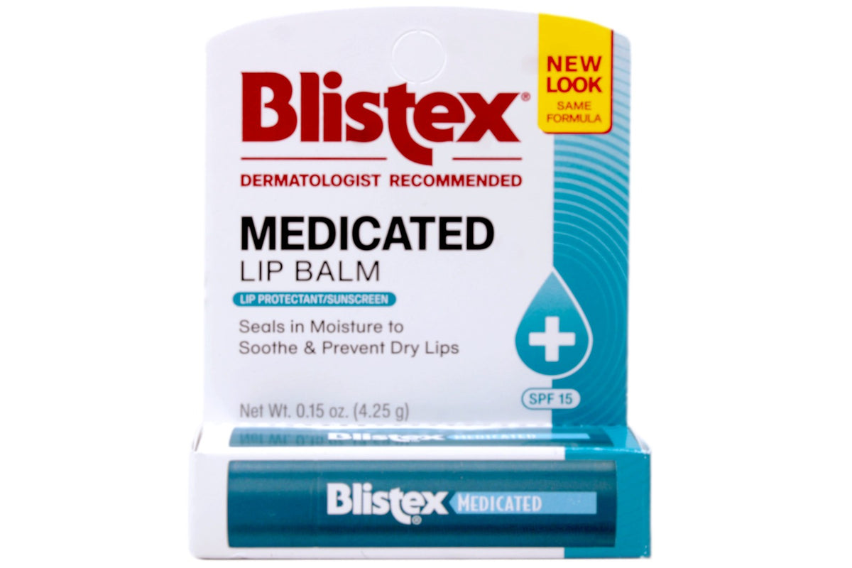 Medicated Lip Balm SPF 15 - Moisturizing Sunscreen for Dry Lips 0.15 oz