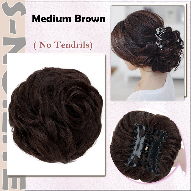 X-Large Thick Curly Claw Chignon Messy Bun Hair Extension Clips - All Colors