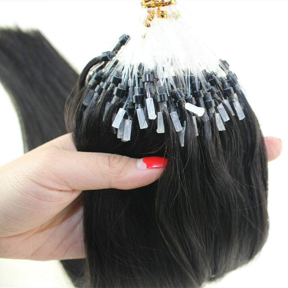 Micro Loop Hair Extensions - Real Human Hair Beads & Link Remy Russian Hair