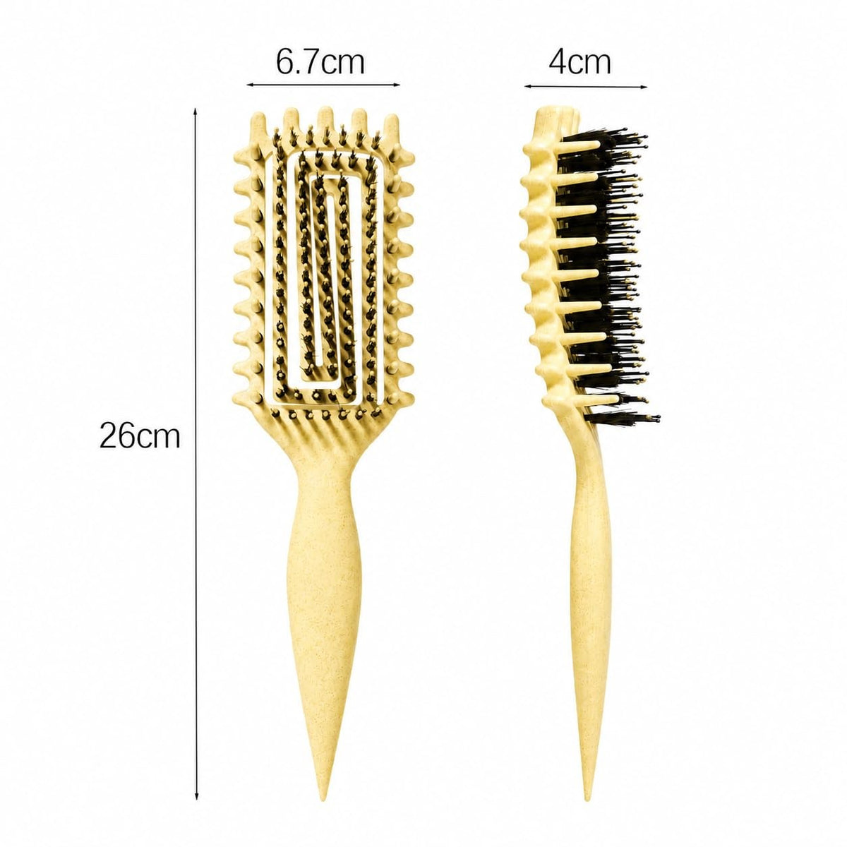 Curly Hair Detangling Brush - Curl Defining & Styling Comb, Yellow