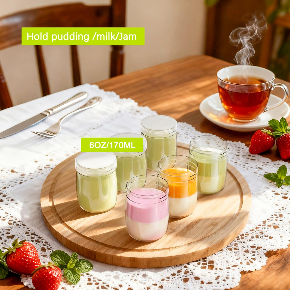 Mini Plastic Pudding Jars with Lids - 82 Pack, Food-Grade Storage Containers
