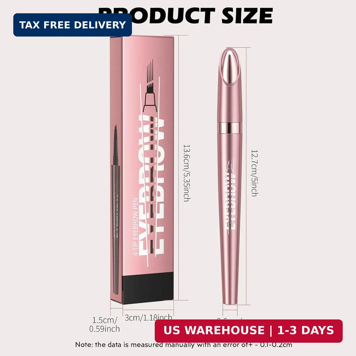 Microblading Eyebrow Pen - 4-Point Tip Waterproof Long-Lasting Pencil (2 Pack)