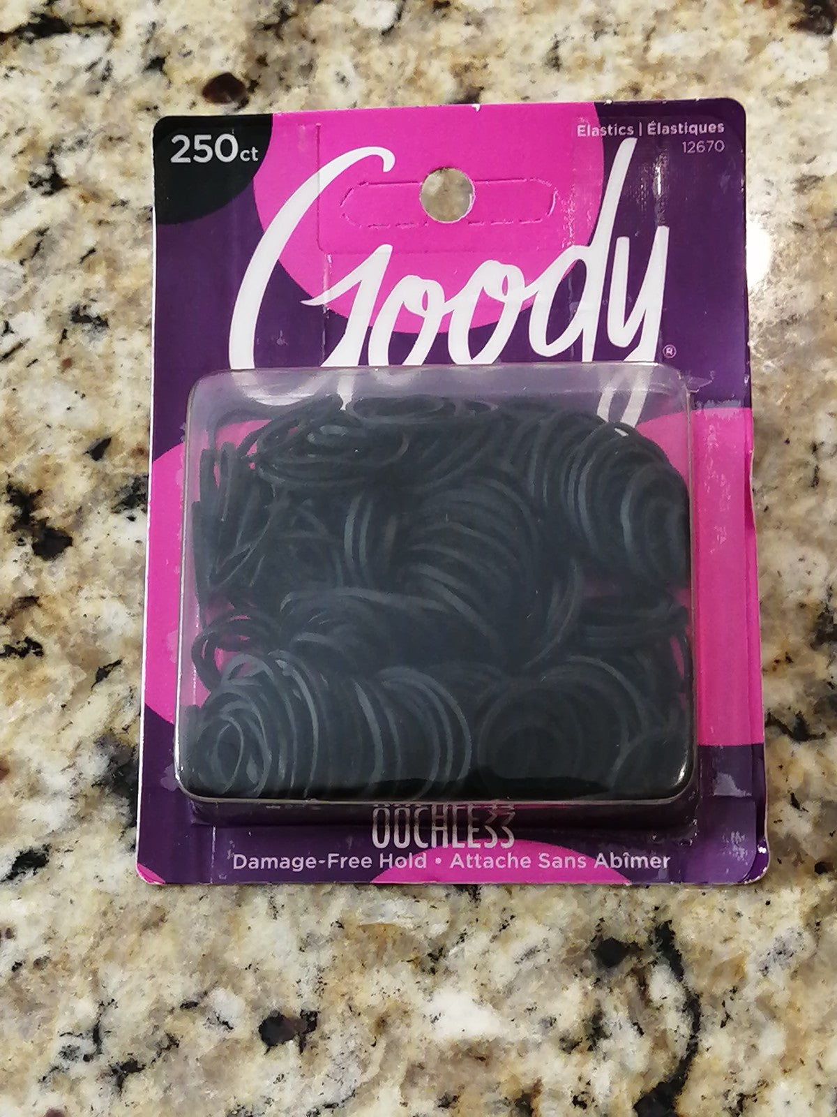 Goody Ouchless Rubberband Hair Elastics Mini Black 250 ct