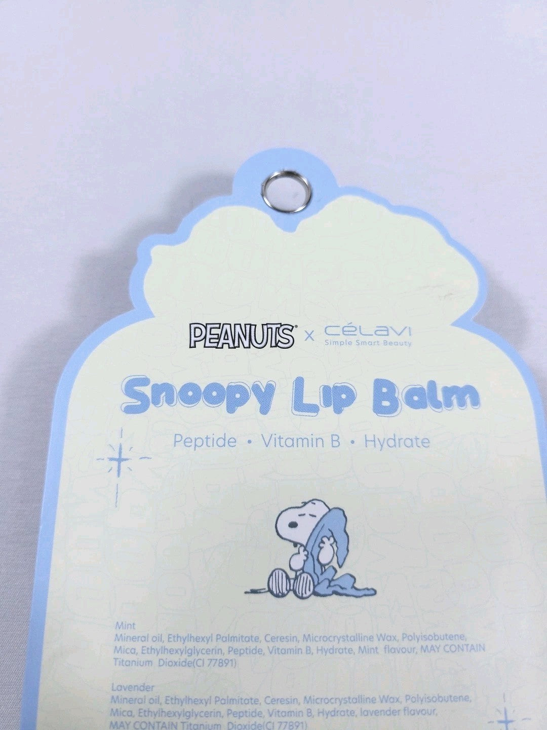 Snoopy Lip Balm Set with Bonus Case - 3 Flavors Peanuts x Celavi