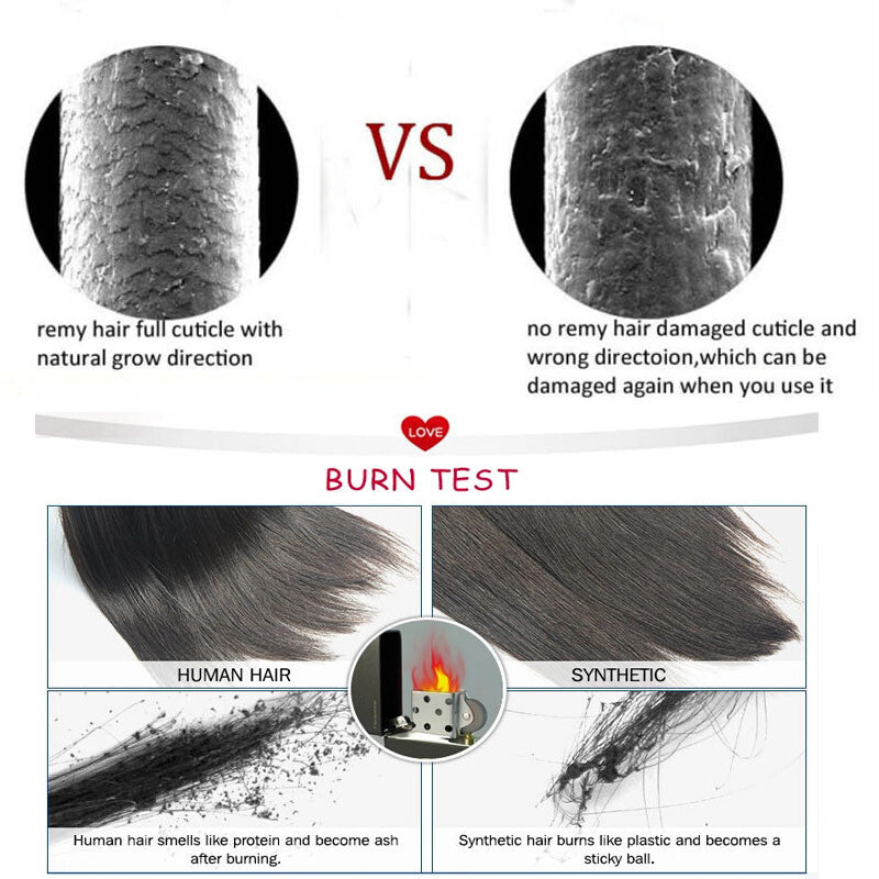 Clip-In Human Hair Extensions Thick & Full Head - Straight or Wavy