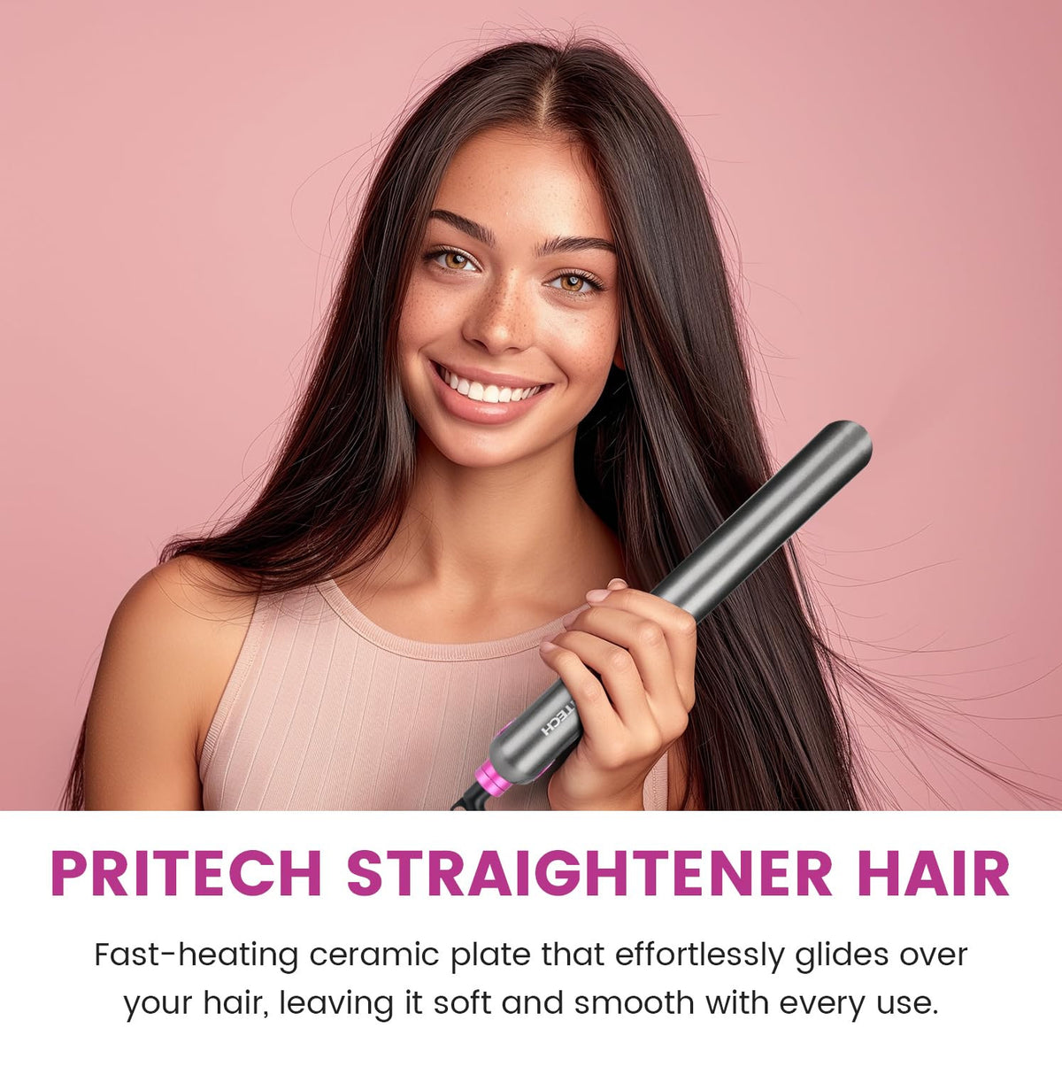 Ceramic Hair Straightener & Curling Iron 1 Inch Flat Iron with Digital Temp Control