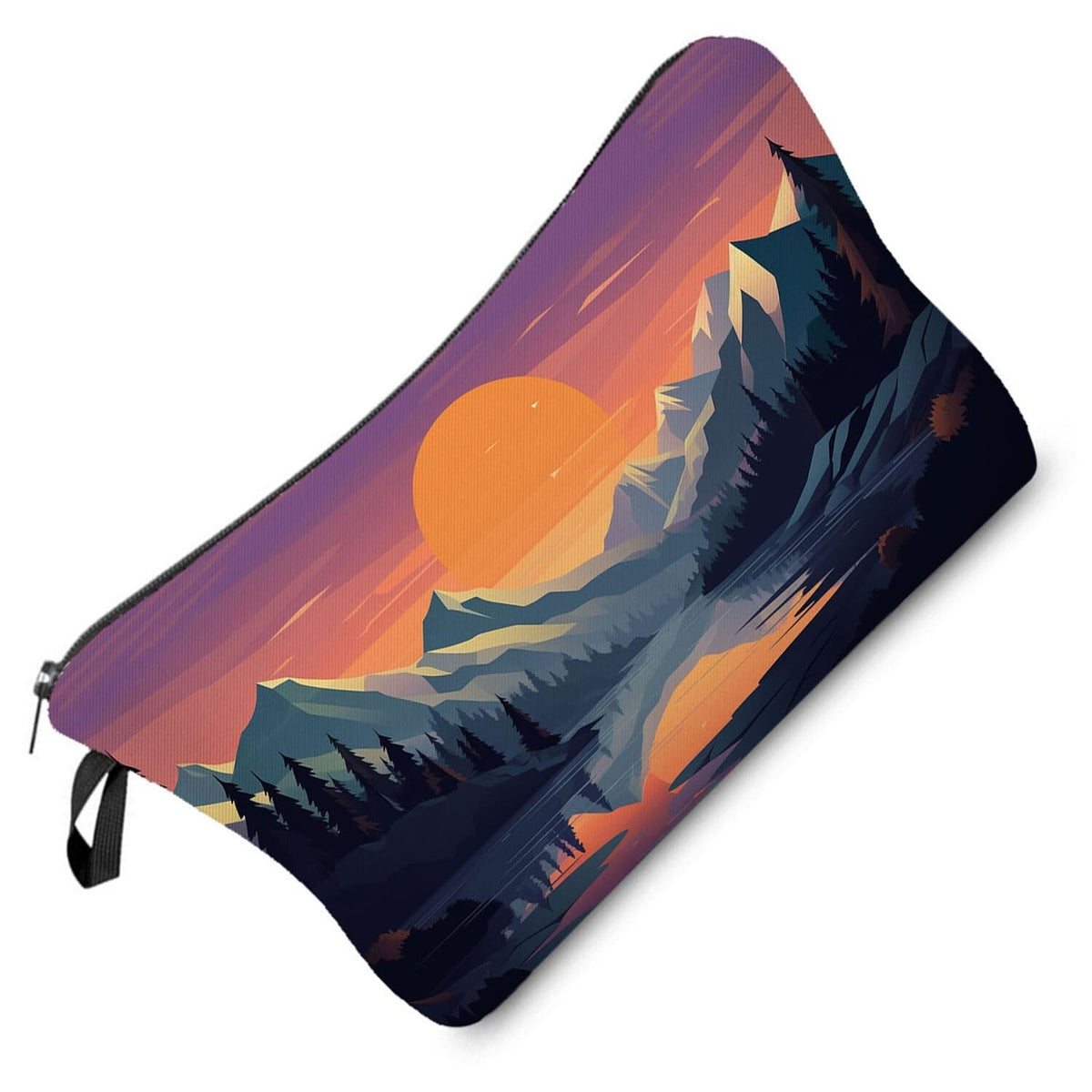 Mountain Landscape Makeup Bag Small Organizer with Zipper for Travel & Gifts