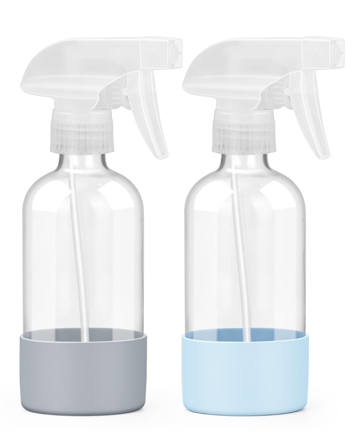 Refillable 8 oz Glass Spray Bottles Set - Leak-Proof Household Containers
