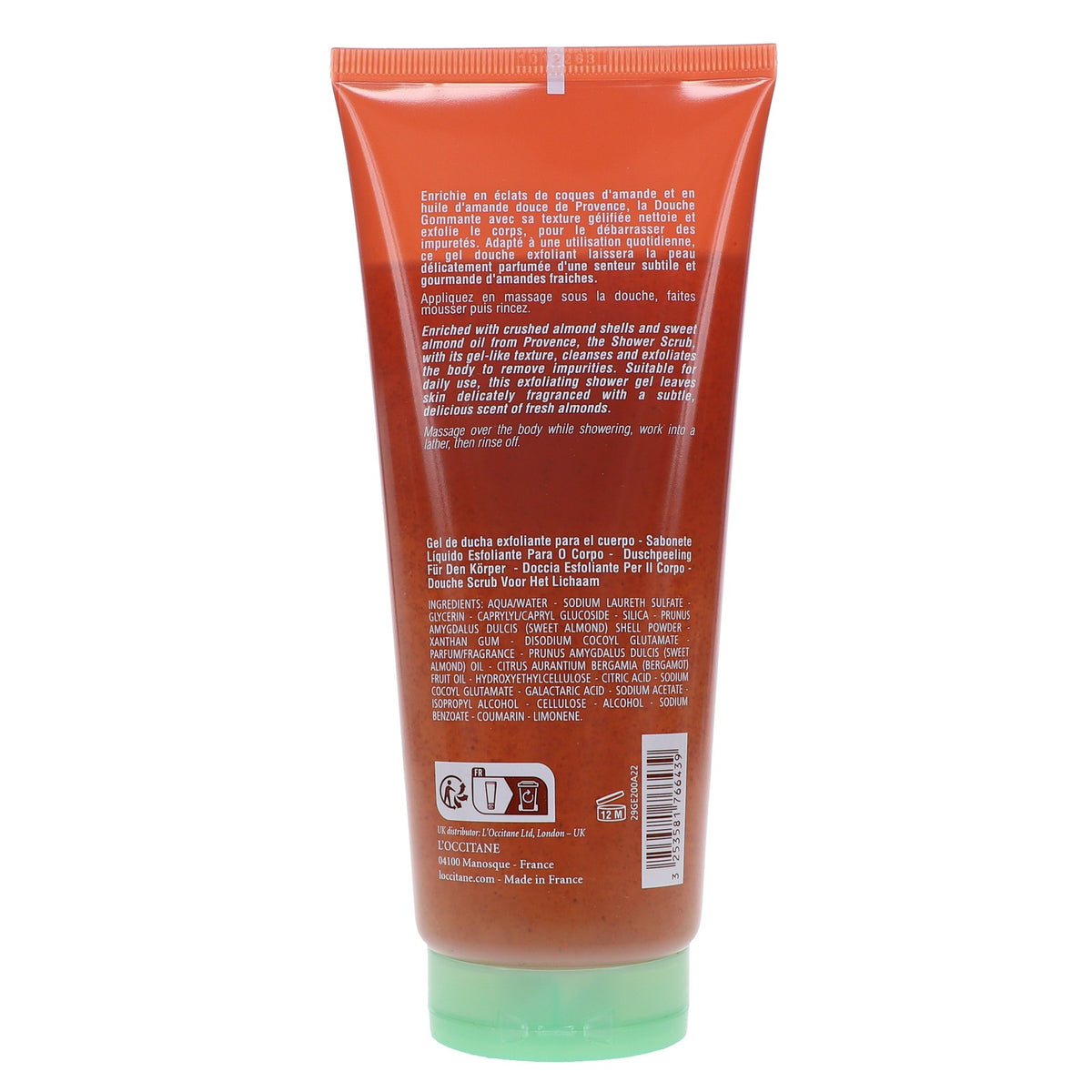Almond Shower Scrub 7.3 oz - Exfoliating Body Wash for Soft Skin