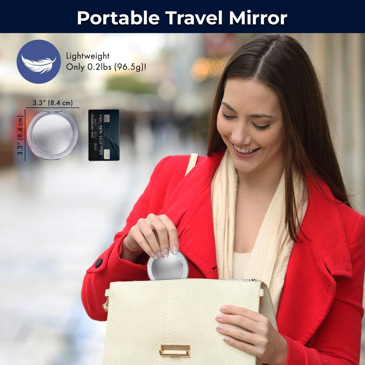Travel Makeup Mirror with 12X Magnification Dual-Sided Compact Mirror