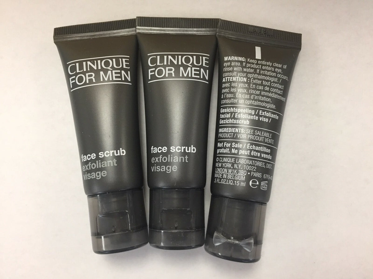 Lot of 3 Clinique For Men Face Scrub .5 oz/15 ml Each Tube total