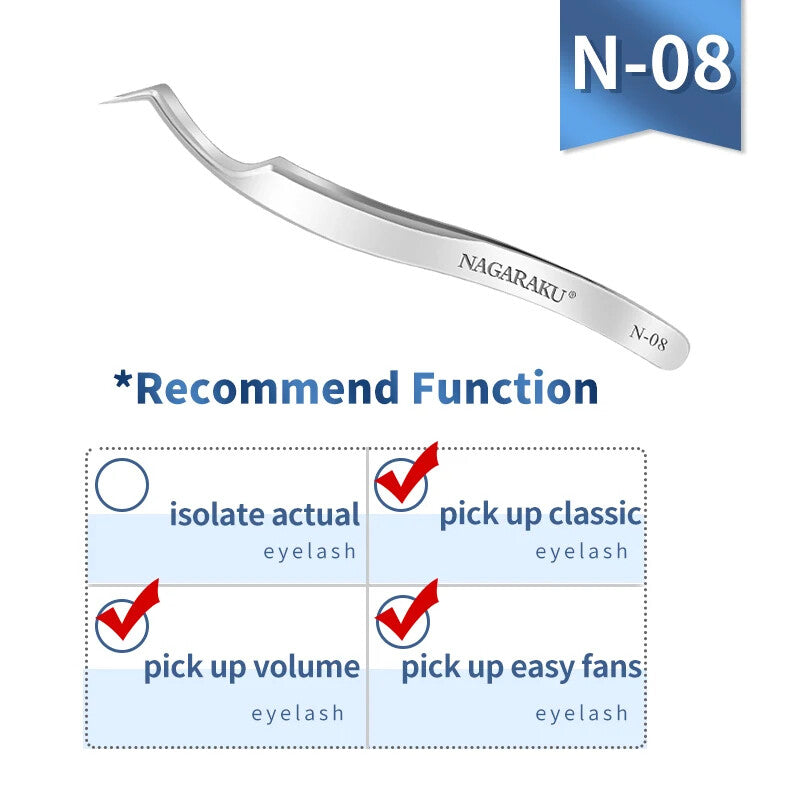 Eyelash Extension Tweezers Stainless Steel 3D Makeup Lash Applicator