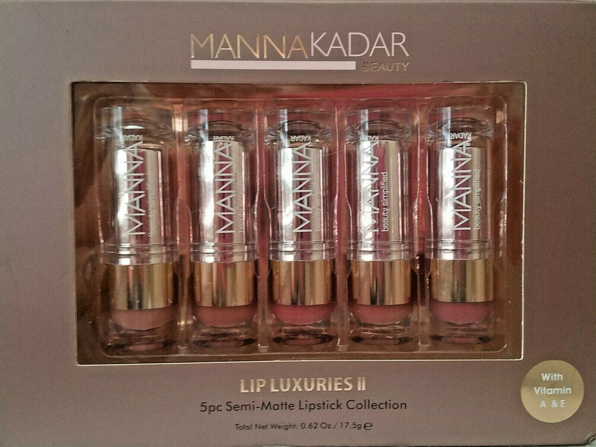 Lip Luxuries II Semi-Matte Lipstick Set - Nudes with Vitamins A & E, 5 Pack