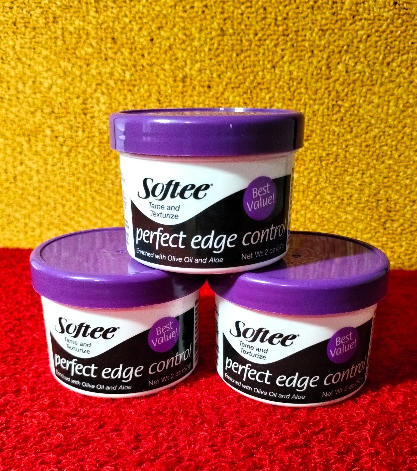 Edge Control Hair Gel 2oz Pack of 3 - Smooth Edges, Nourishing Formula