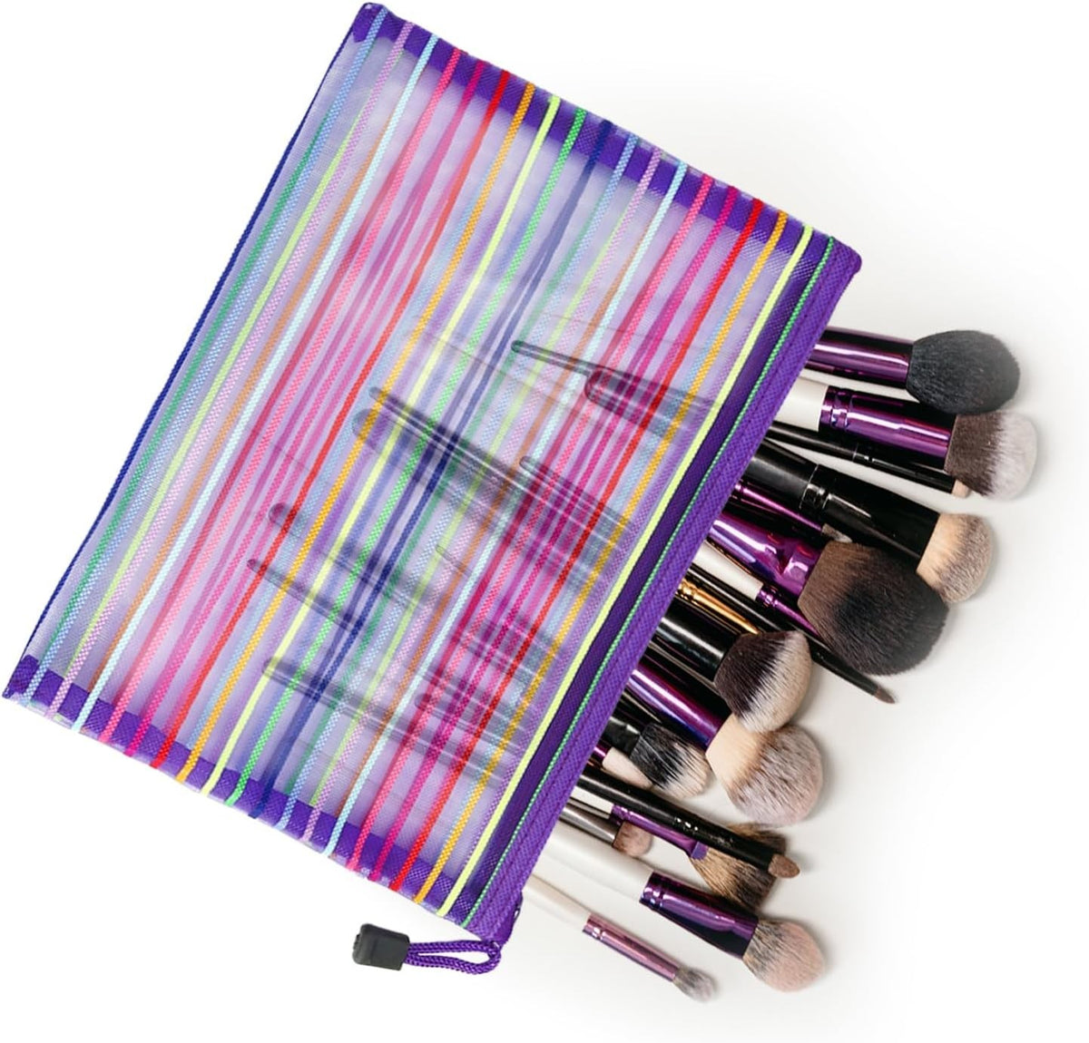 Mesh Makeup Bags with Zipper 6-Pack Nylon Travel Cosmetic Organizer