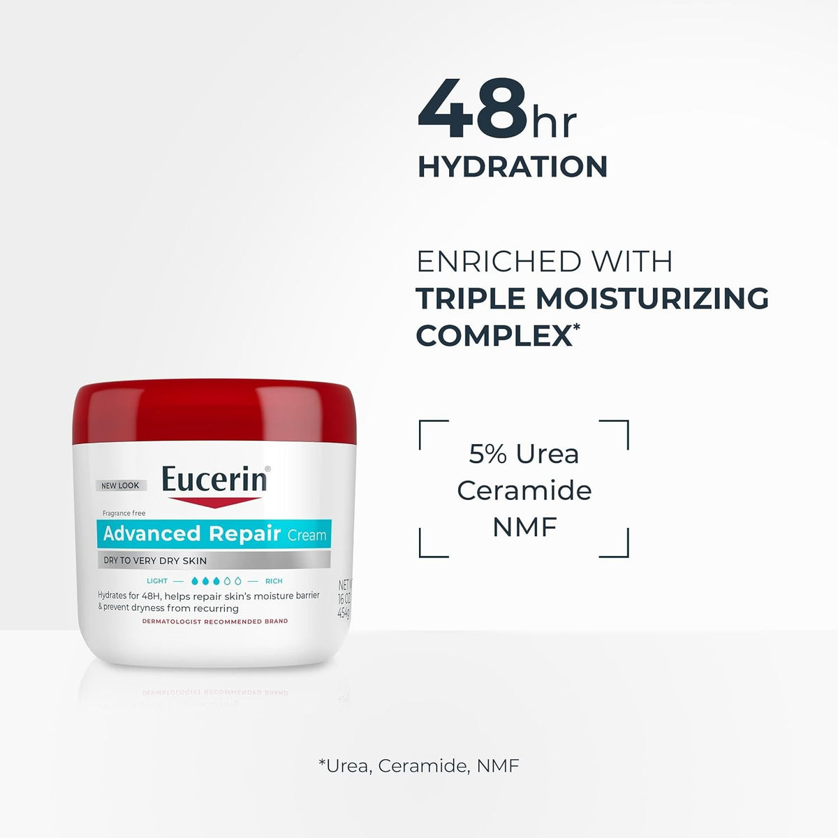 Eucerin Advanced Repair Body Cream Urea Moisturizing Lotion 16 OZ