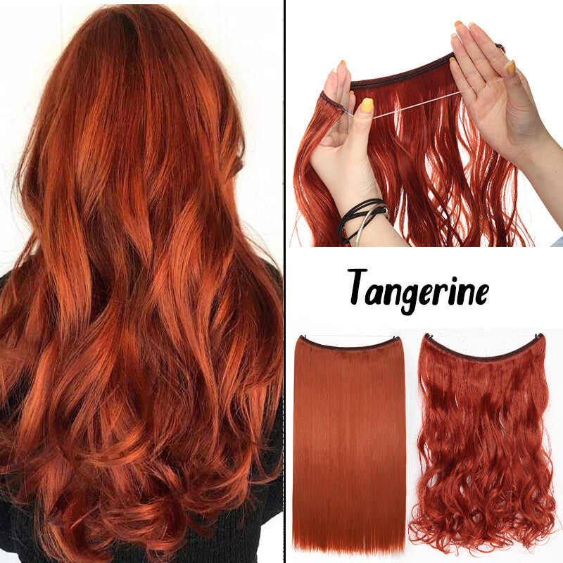 Natural Wire-In Hair Extensions Clip-In Nano Ring Hairpiece - Versatile & Easy to Use
