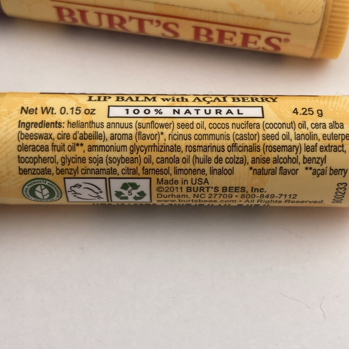Burt's Bees Rejuvenating Lip Balm with Acai Berry - Sealed Discontinued