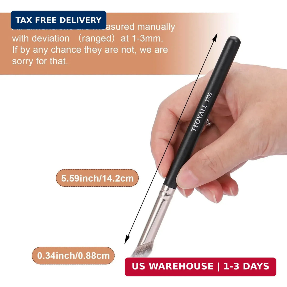 Makeup Brush Set with Angled Synthetic Kabuki Brushes for Foundation & Contour
