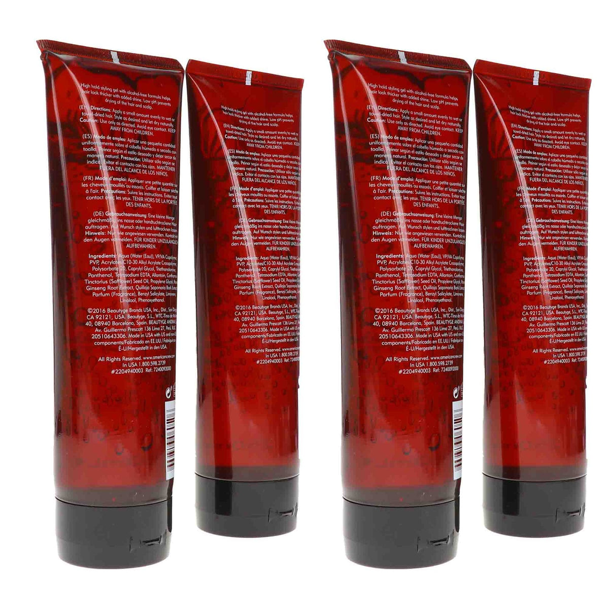 Men's Firm Hold Hair Gel 8.4 oz - Strong Shine & Long-Lasting Style (4 Pack)