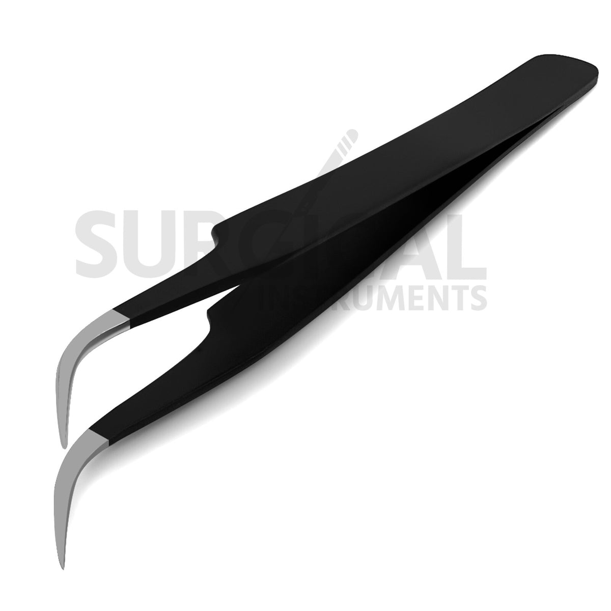Precision Tweezers Set with Extra Fine, Angled, Blunt Tips for Electronics - Black