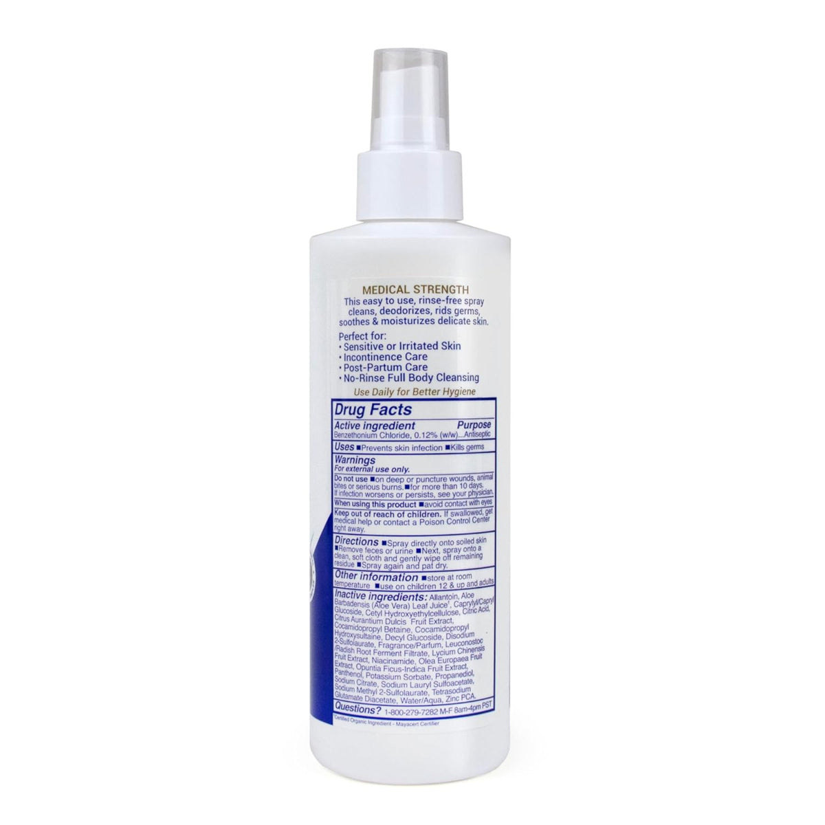 TriDerma No-Rinse Perineal Cleanser for Incontinence & Postpartum Care 8.2 fl oz