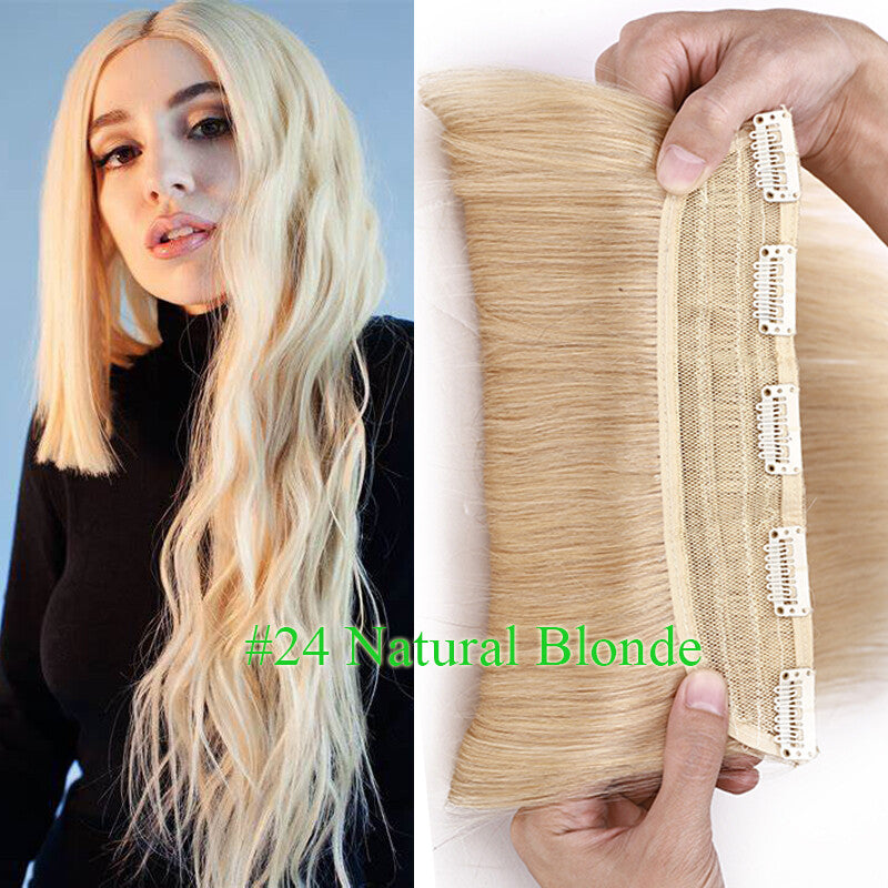 Remy Human Hair Extensions Clip-In One Piece Thick Weft for Full Head