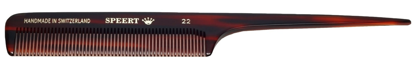 Handmade Swiss Cellulose Acetate Comb - Style #22, Havana Tortoise, 8x1 Inches
