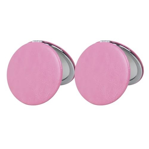 Mini Double-Sided Compact Mirror for Purse - 2 Pack 2.8 Inch Makeup & Travel Mirror