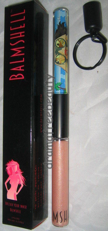 Balmshell Beach Patrol Sheer Nude Lip Gloss with Float Art & Keychain