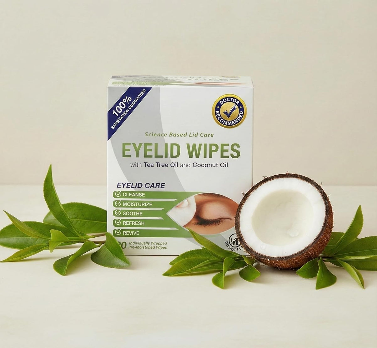Eyelid Hygiene Wipes - Gentle Cleansing for Eyelids & Lashes, Pack of 3