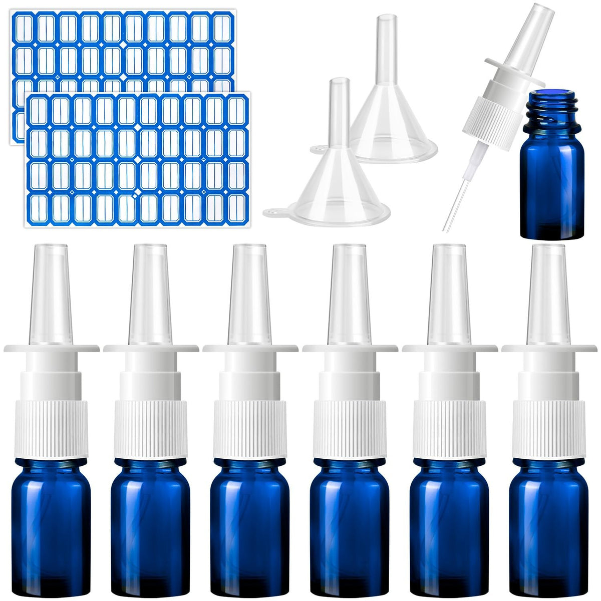 Reusable Glass Nasal Spray Bottle 5ml Fine Mist Travel Pack
