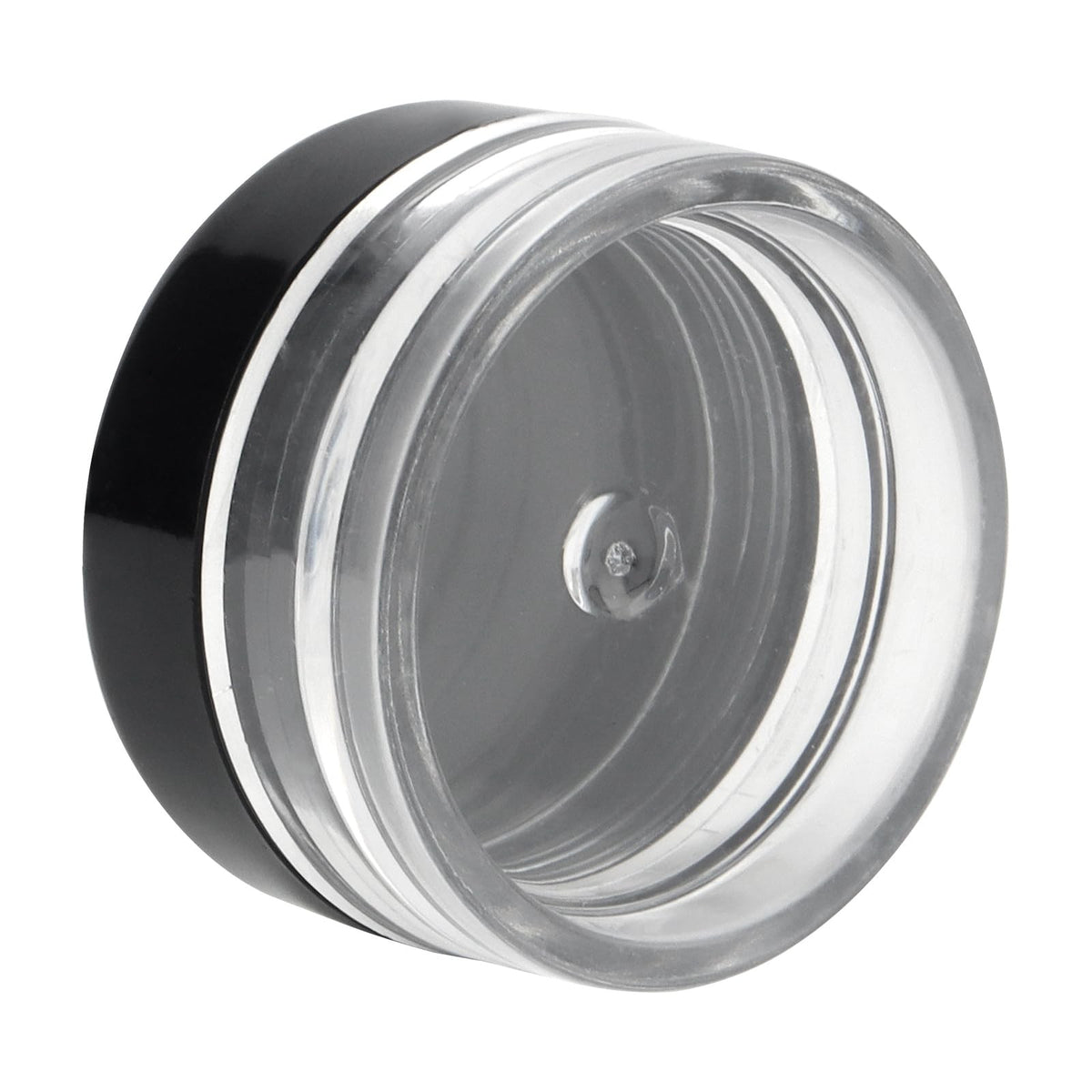 200 Pcs 3ml Plastic Makeup Sample Jars with Black Lids - Clear Containers