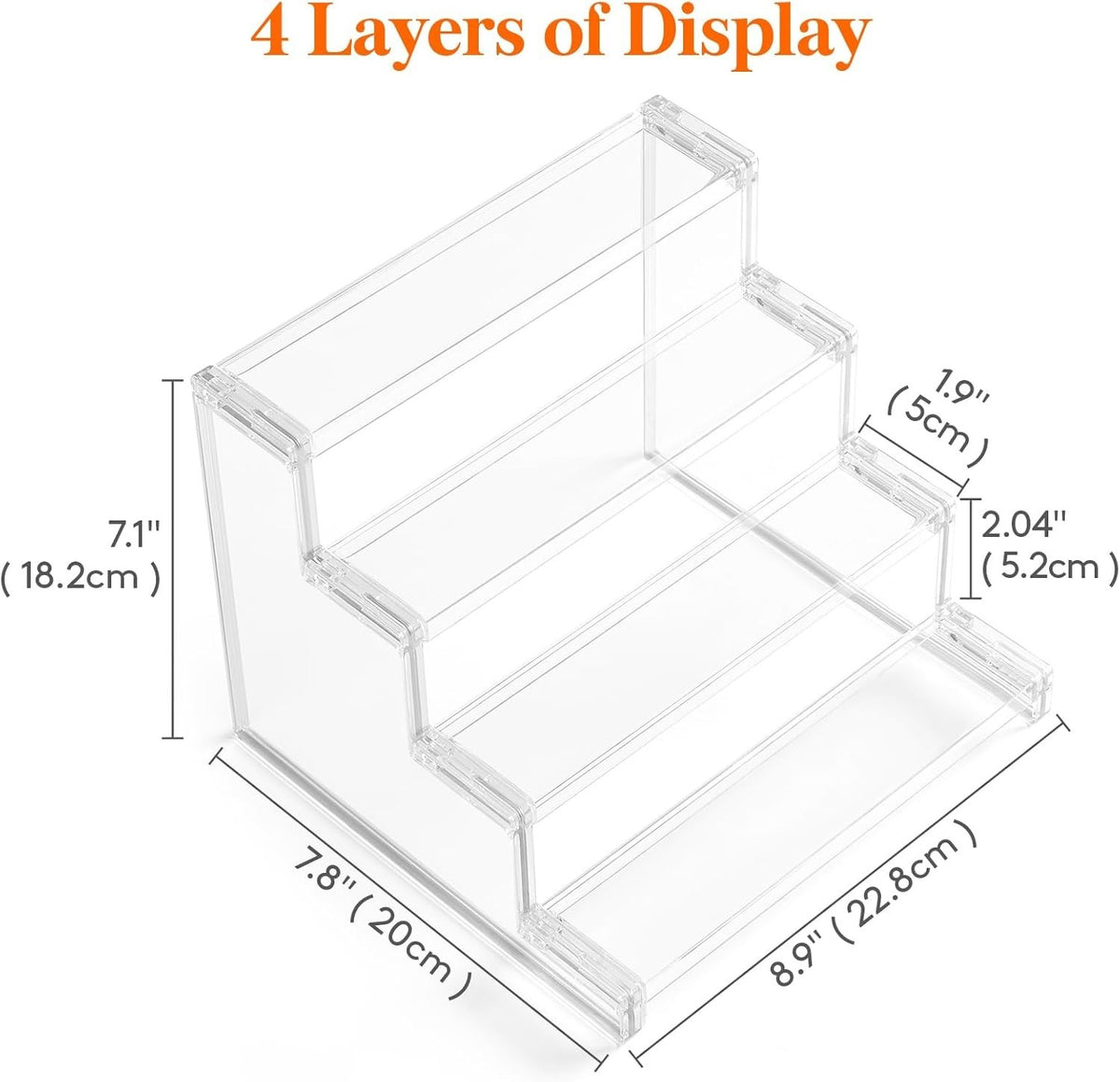 4-Tier Clear Perfume Organizer Stand Vanity Display Space Saver