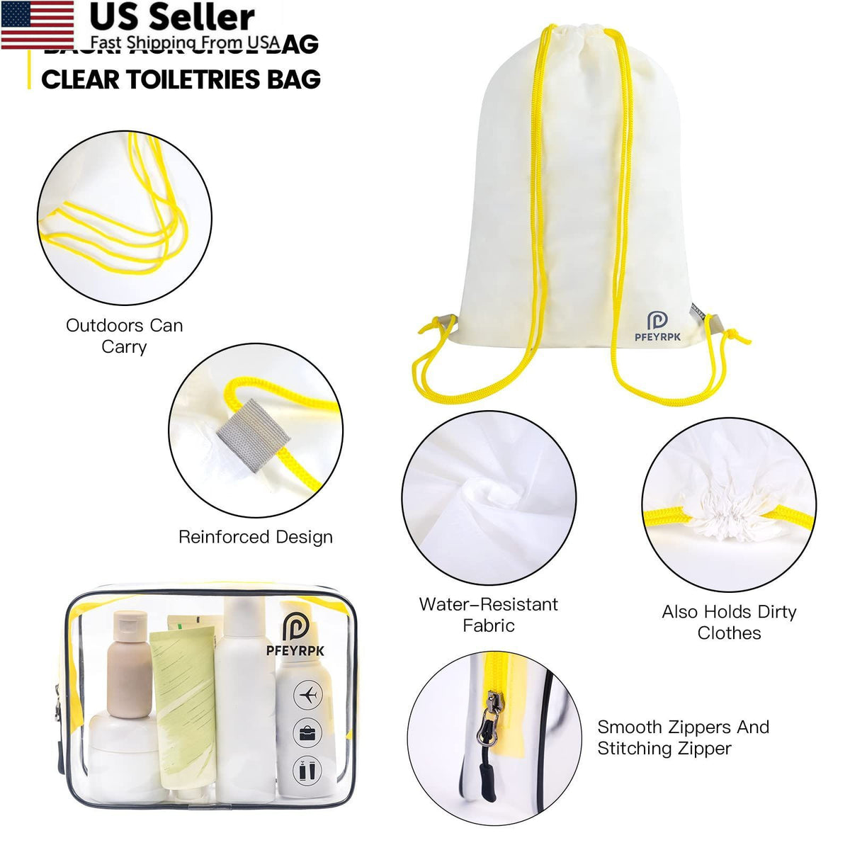 Lightweight Compression Packing Cubes Set - 7 Pieces, Travel Organizer, Waterproof Nylon