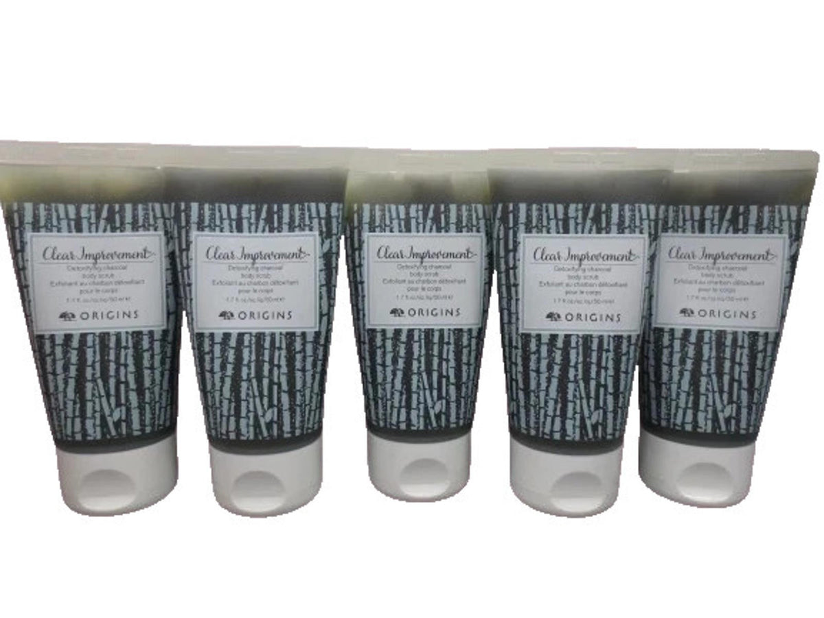 ORIGINS CLEAR IMPROVEMENT DETOXIFYING CHARCOAL BODY SCRUB 1.7 OZ 5PCS